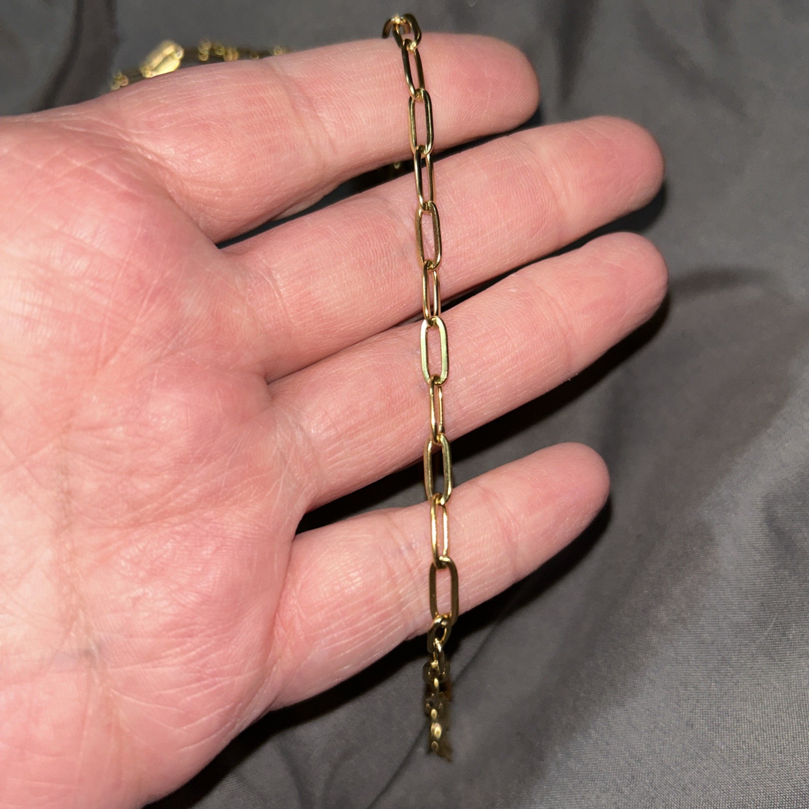 30inch 18 K Yellow Gold Filled Paper Clip Necklace ￼