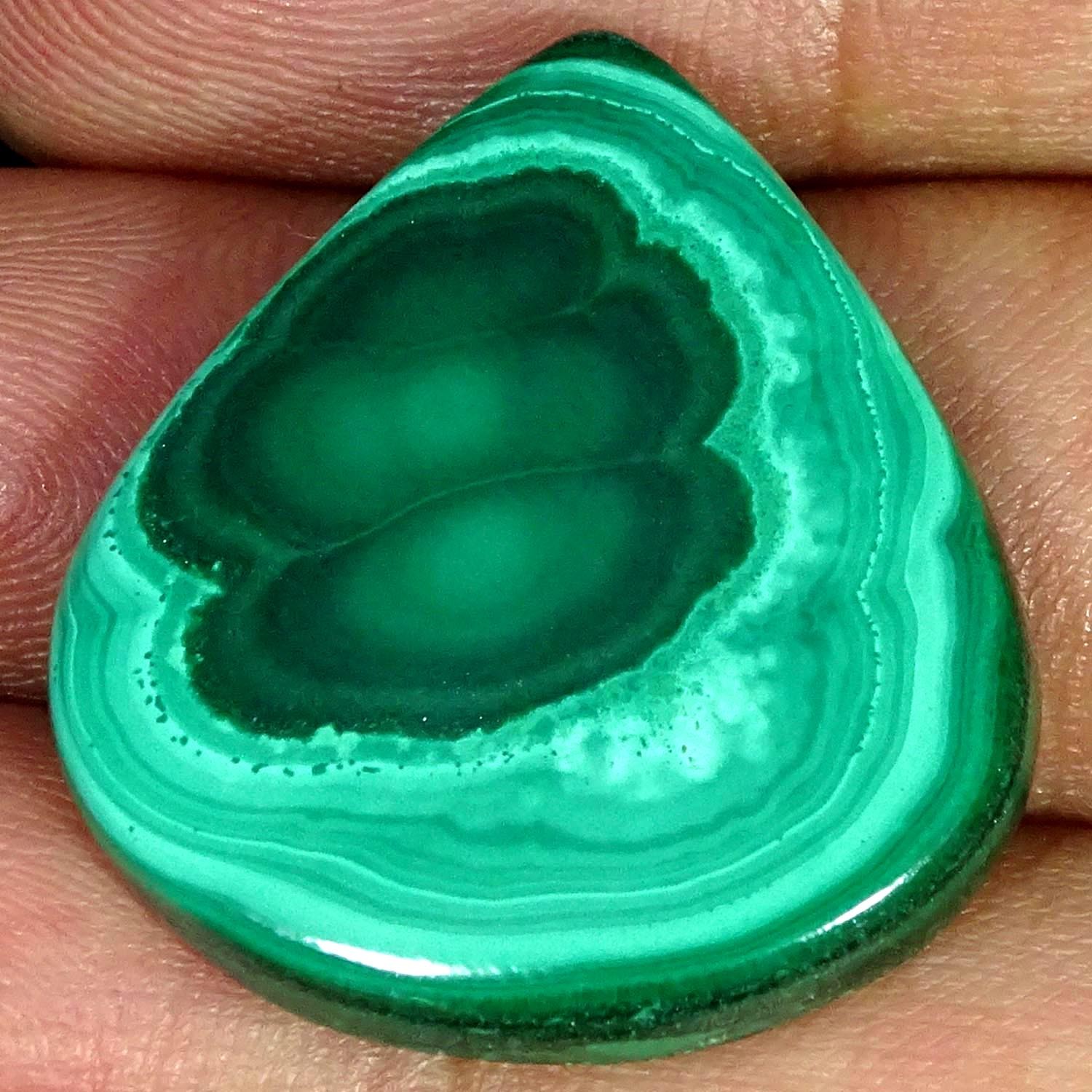 43.50Cts 100% Natural Nice Malachite Pear Cabochon Gemstone 25X28X5MM