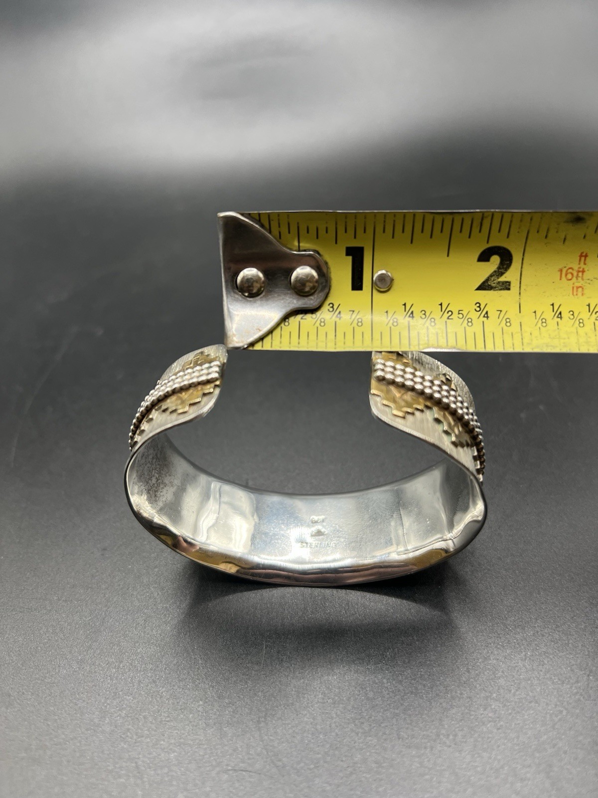 Vintage Lloyd Becenti (BCT) Sterling Silver/Brass Navajo SW Cuff Bracelet