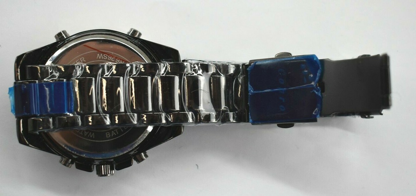 Cohro GMT Sky Mens Quartz Black Dial Watch Rose Gold Accents S0910RG New