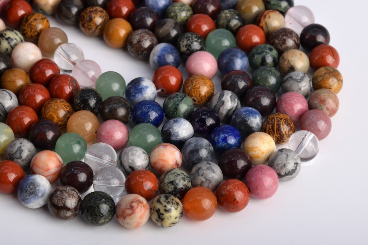 Natural Mix Assorted Stone Beads Round Gemstone Loose Beads 4/6/8/10/12MM