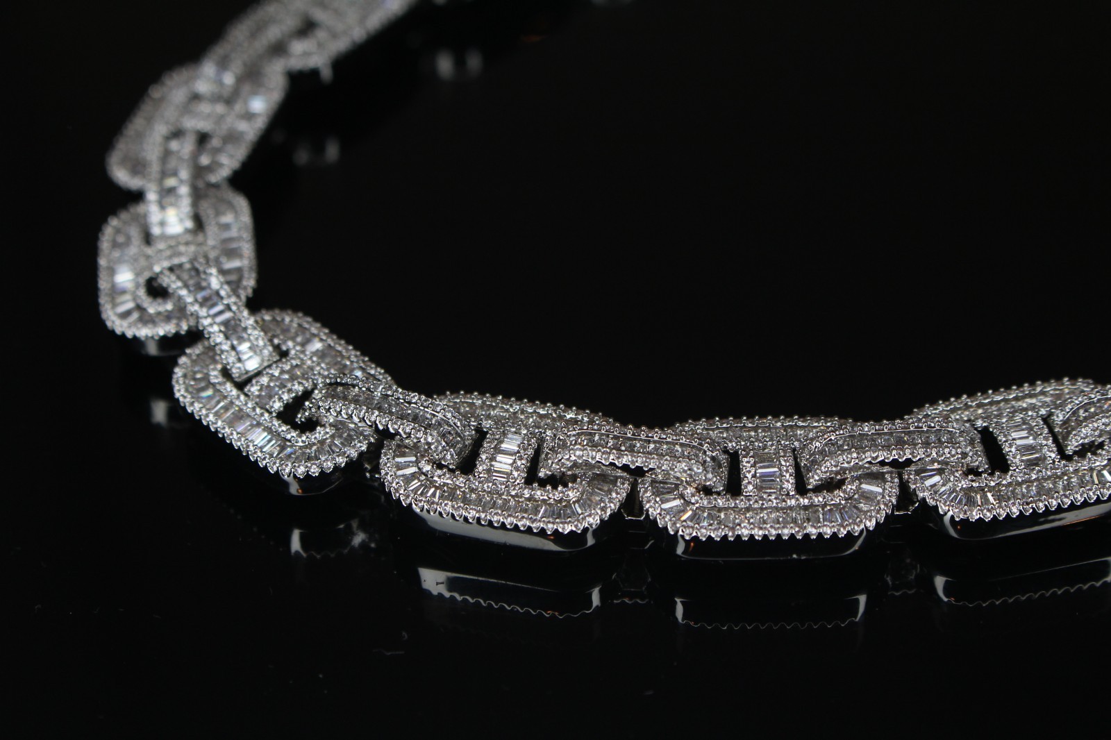 14k STAMP 14mm MARINER Chain Necklace 82.6ct BAGUETTES Lab Sim VVS1 Diamond 188g