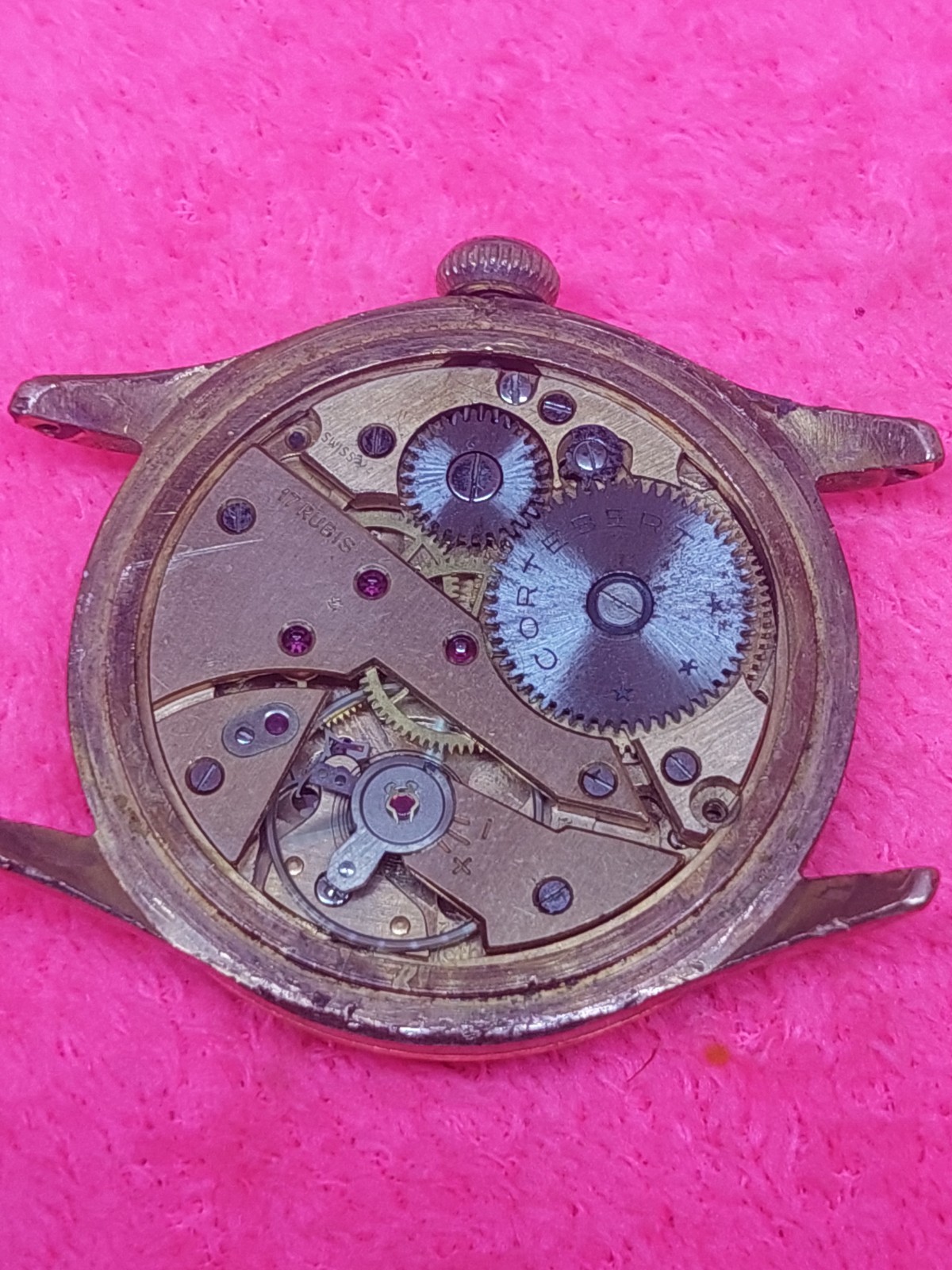 Cortebert Rist Watch 17jwe Incablock 36mm Without The Crown GF20 M GOOD WORKING