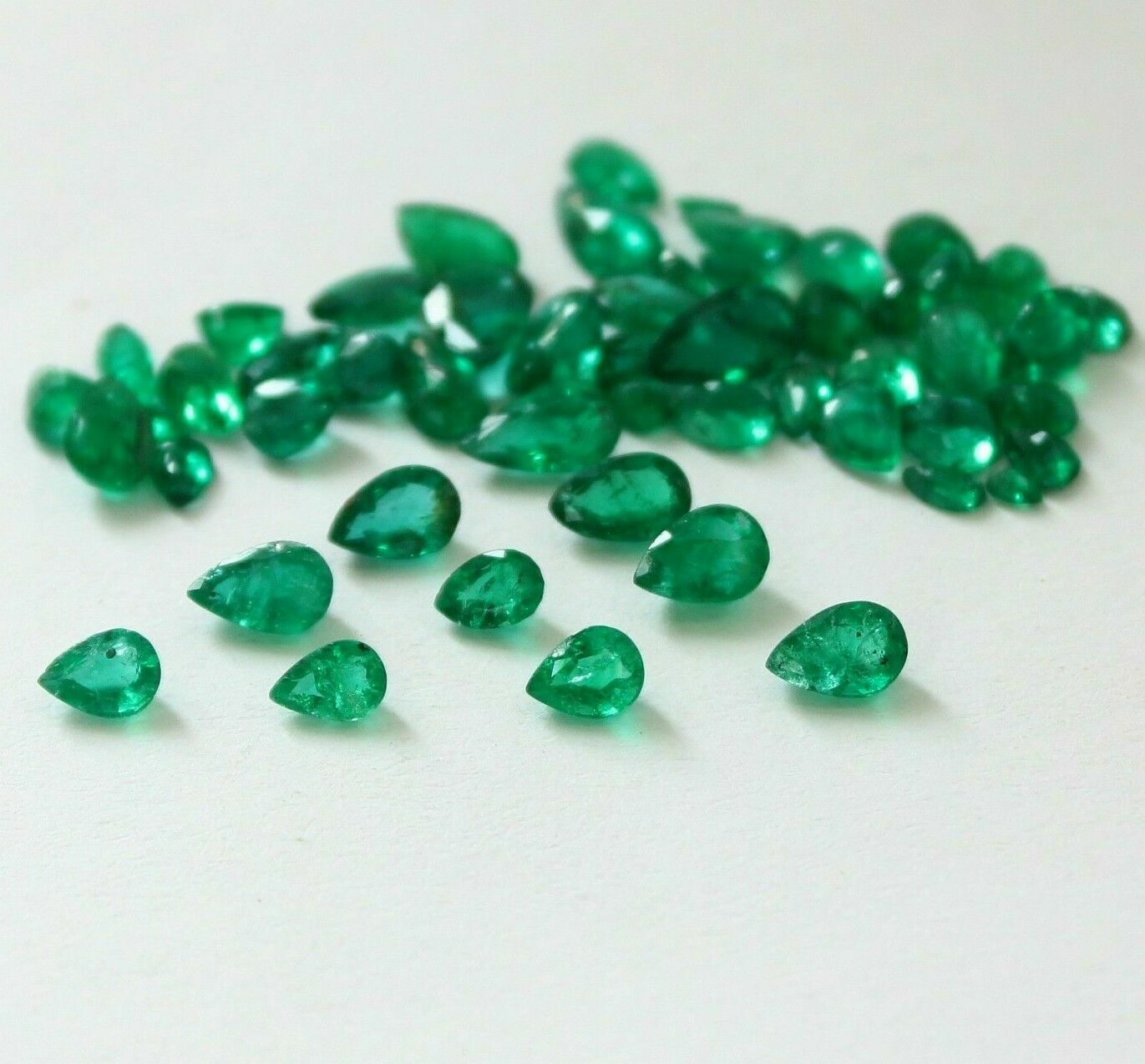 Natural Emerald Pear, Green Zambian Emerald, Green colour, 3x2mm to 8x4mm, #887