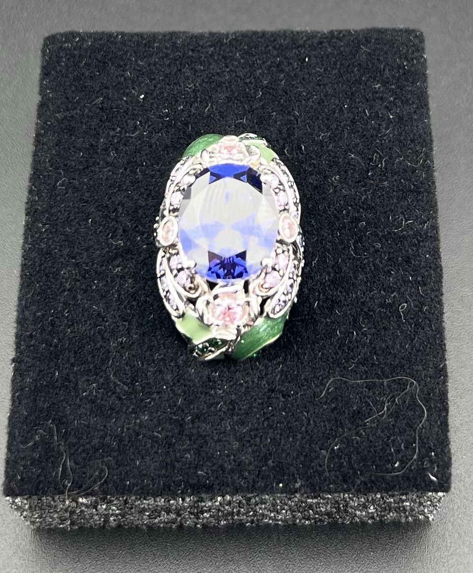Victoria Wieck Dragonfly Blue Faceted Multi Gemstone Sterling Silver Size 8 Ring
