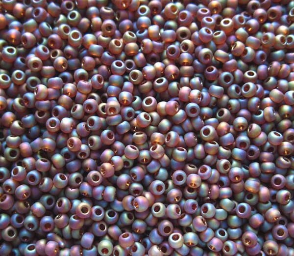 11/0 Japanese TOHO Seed Beads Transparent Rainbow-Frosted Smoky Topaz 10-grams