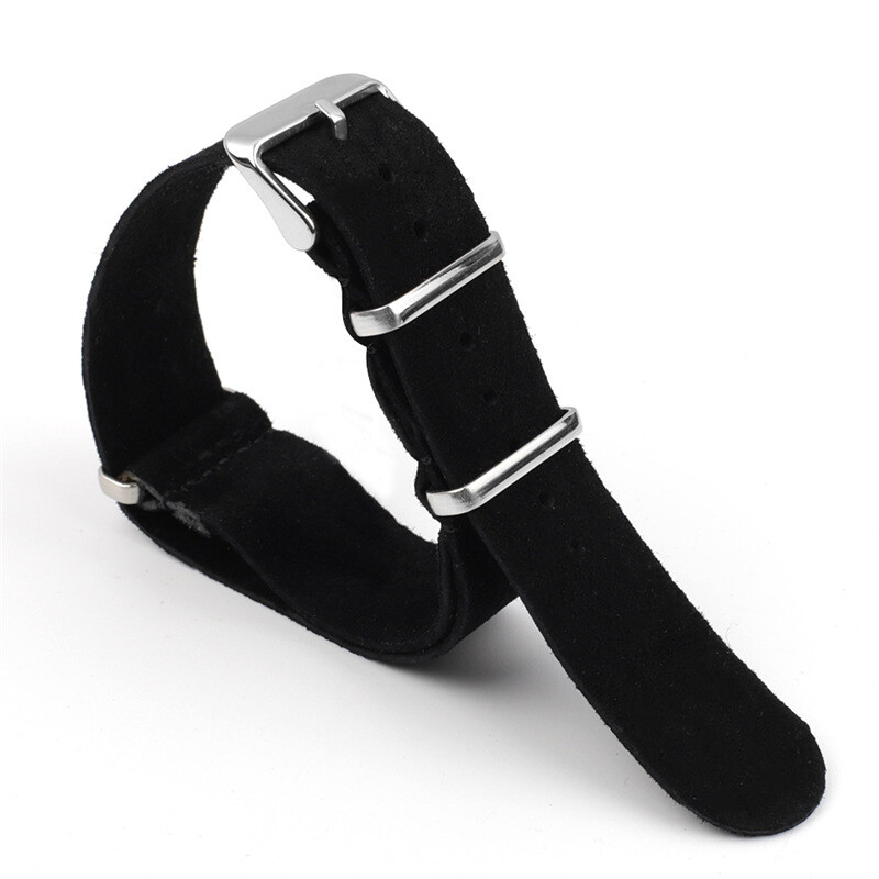 High Quality Suede Genuine Leather Watch Strap Band One Piece 18/20/22/24mm Mens