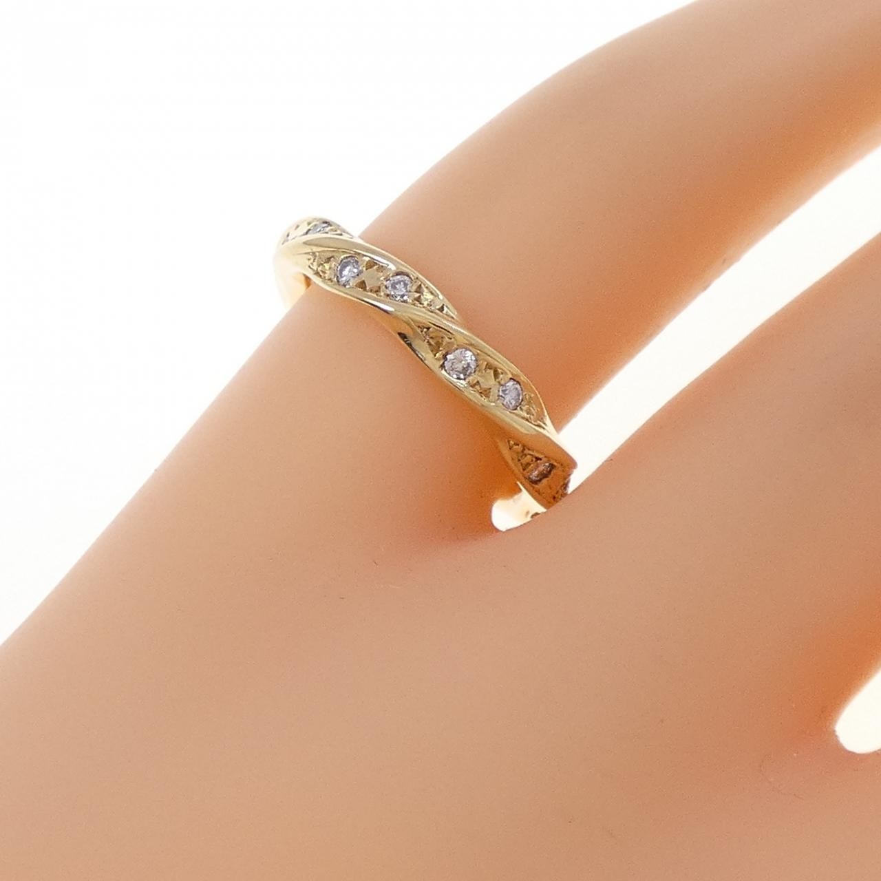 Authentic K18YG Full Eternity Diamond Ring 0.16CT #260-008-236-4618