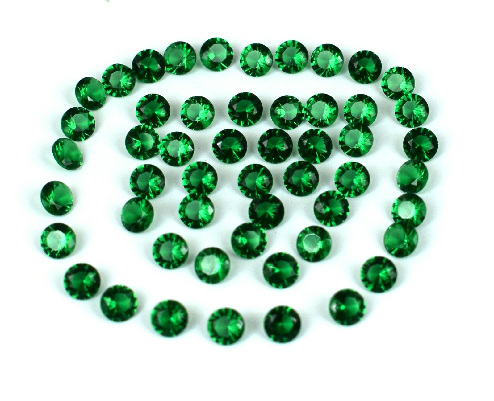 Treated Emerald Gemstone 50 Pcs Lot Natural 10.20 C/3mm Round Certified