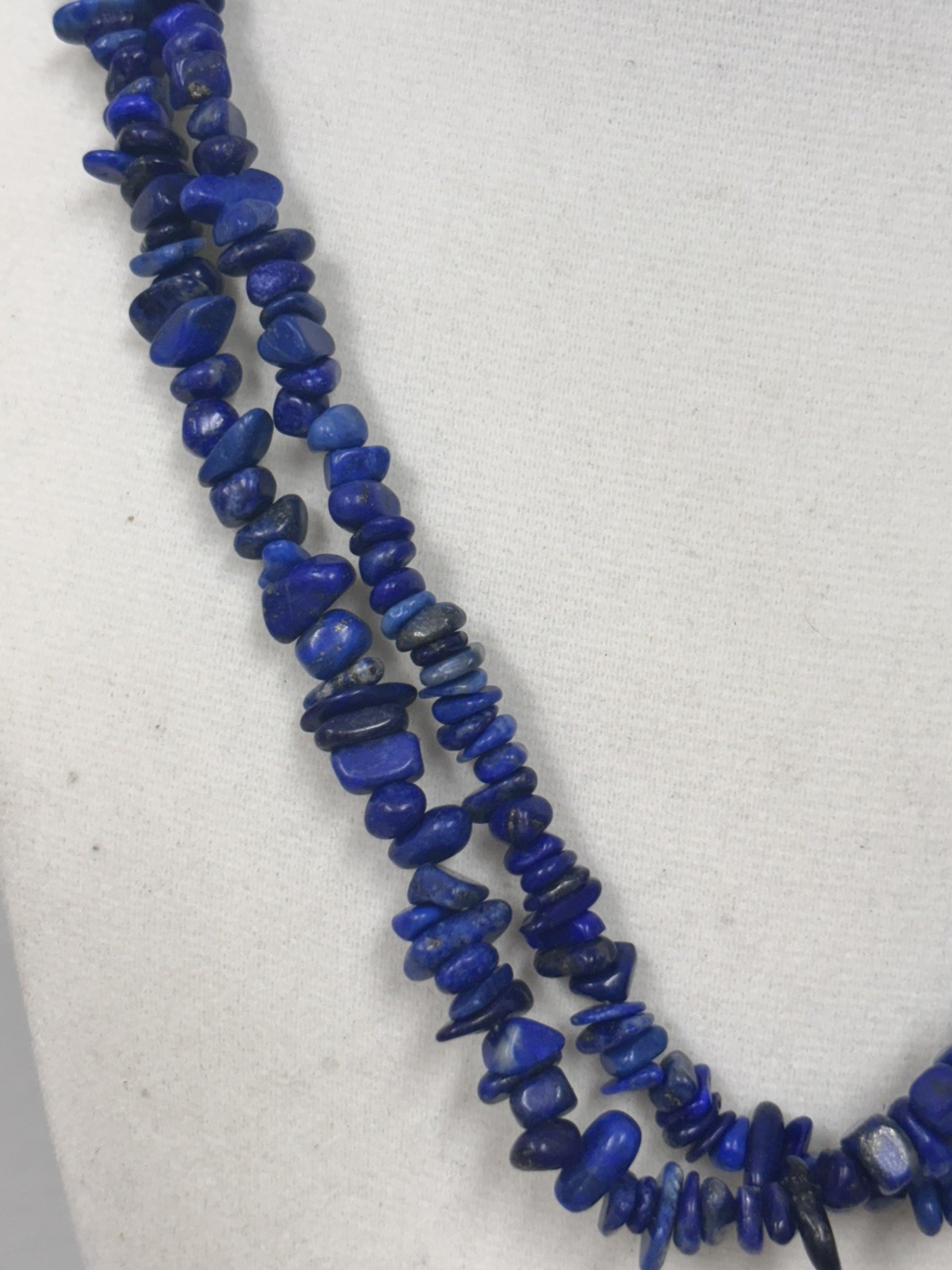Jay King 2 Strand Natural Afghanistan Lapis Lazuli Sterling Silver Necklace