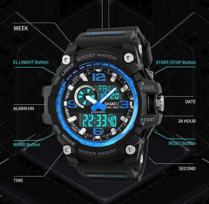 SKMEI Men’s Digital Analog Waterproof Sport Army Military Watch Wristwatch LED