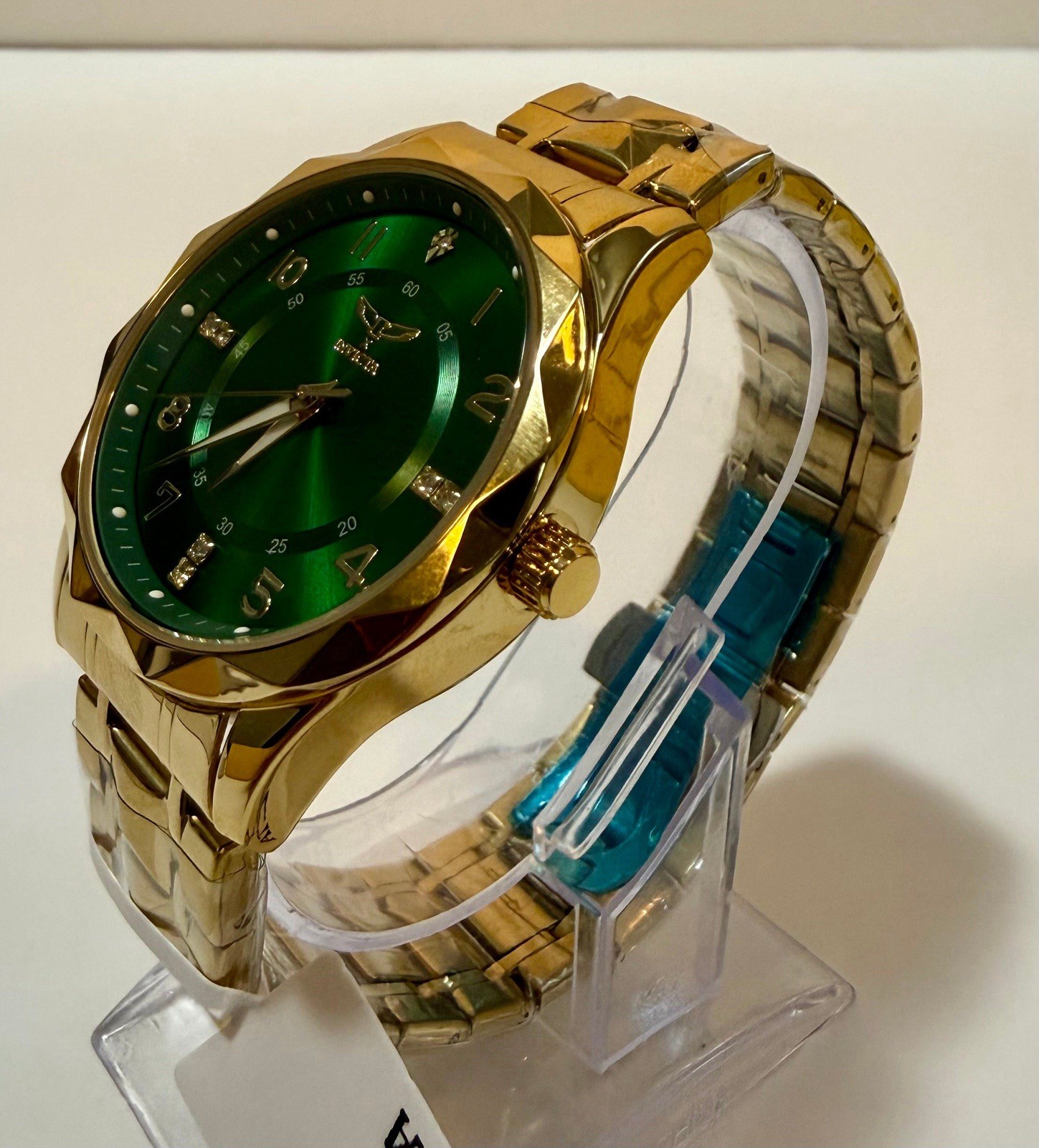 Invicta Specialty 41mm Gold Plated Green Dial Crystal Accents Mens Watch 69021