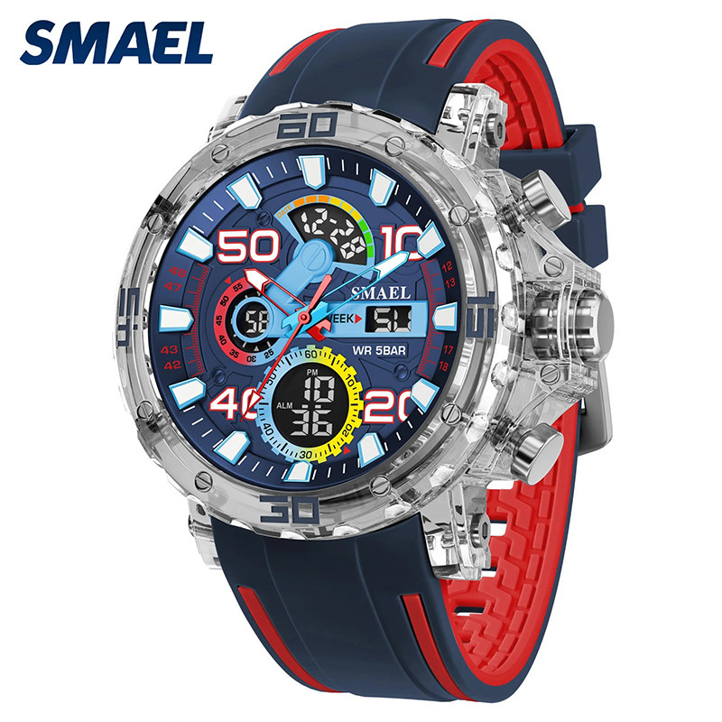 SMAEL 8136 Men’s Military Watch 50M Waterproof LED Chronograph Alarm Stopwatch