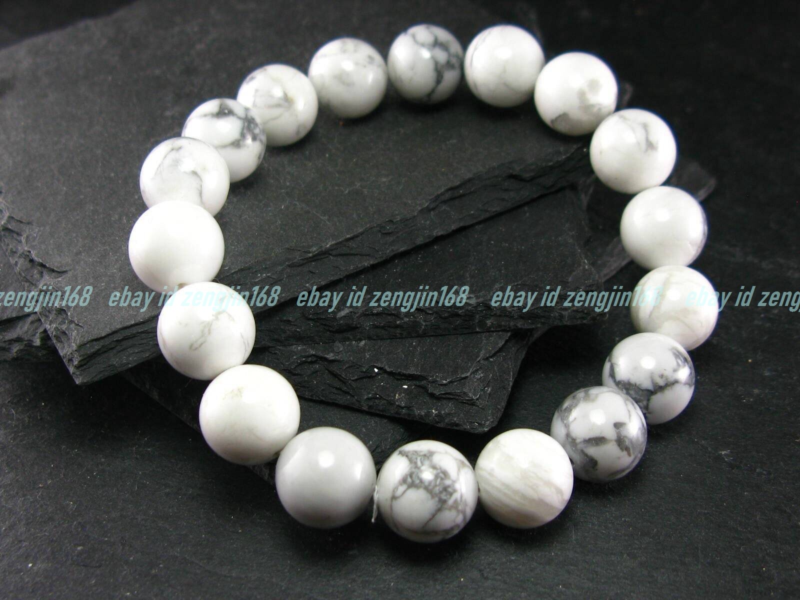Howlite Genuine Bracelet ~ 7-10 Inches ~ 12mm Round Beads