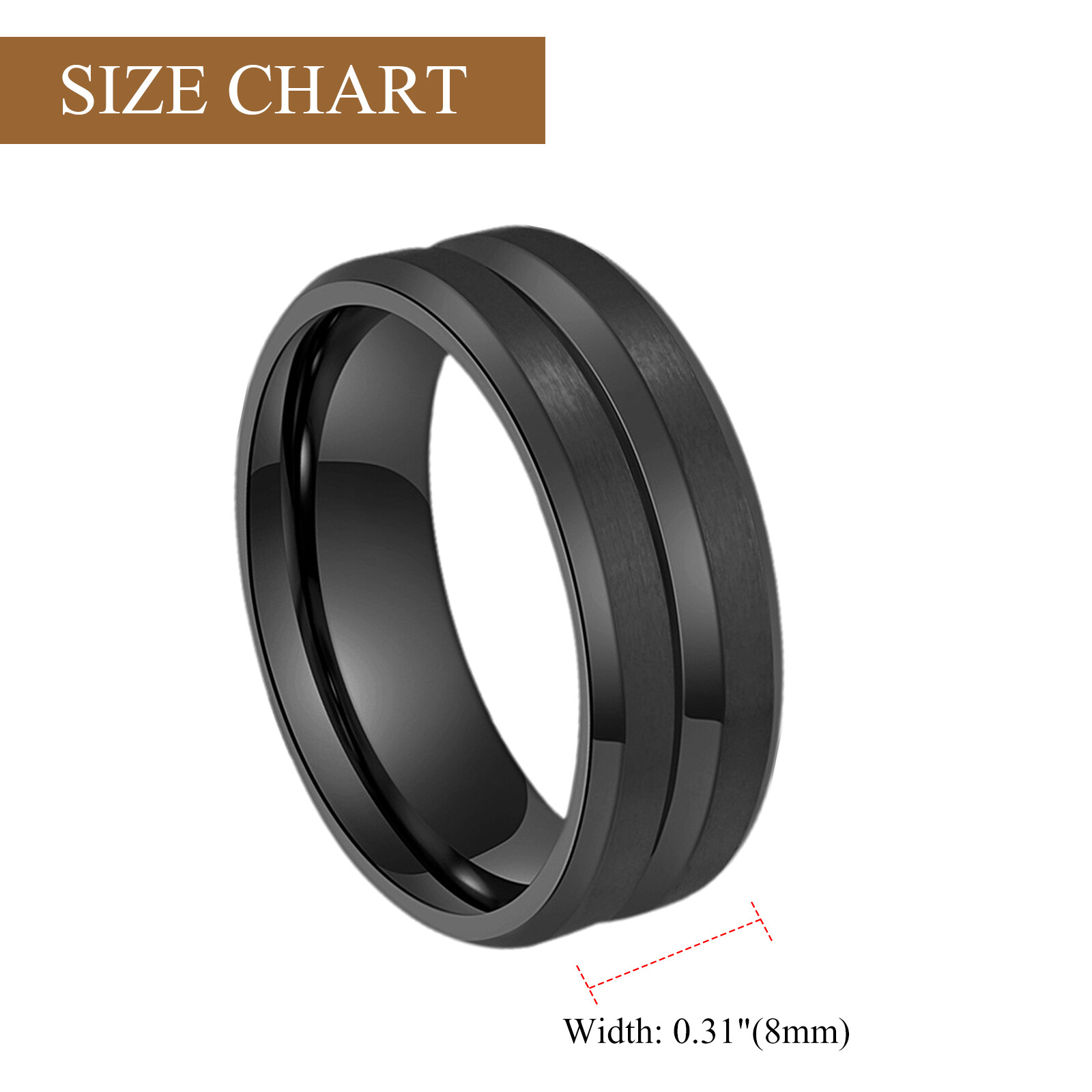 Couples His&Hers Stainless Steel Ring Set Cubic Zirconia Stacking Wedding Band