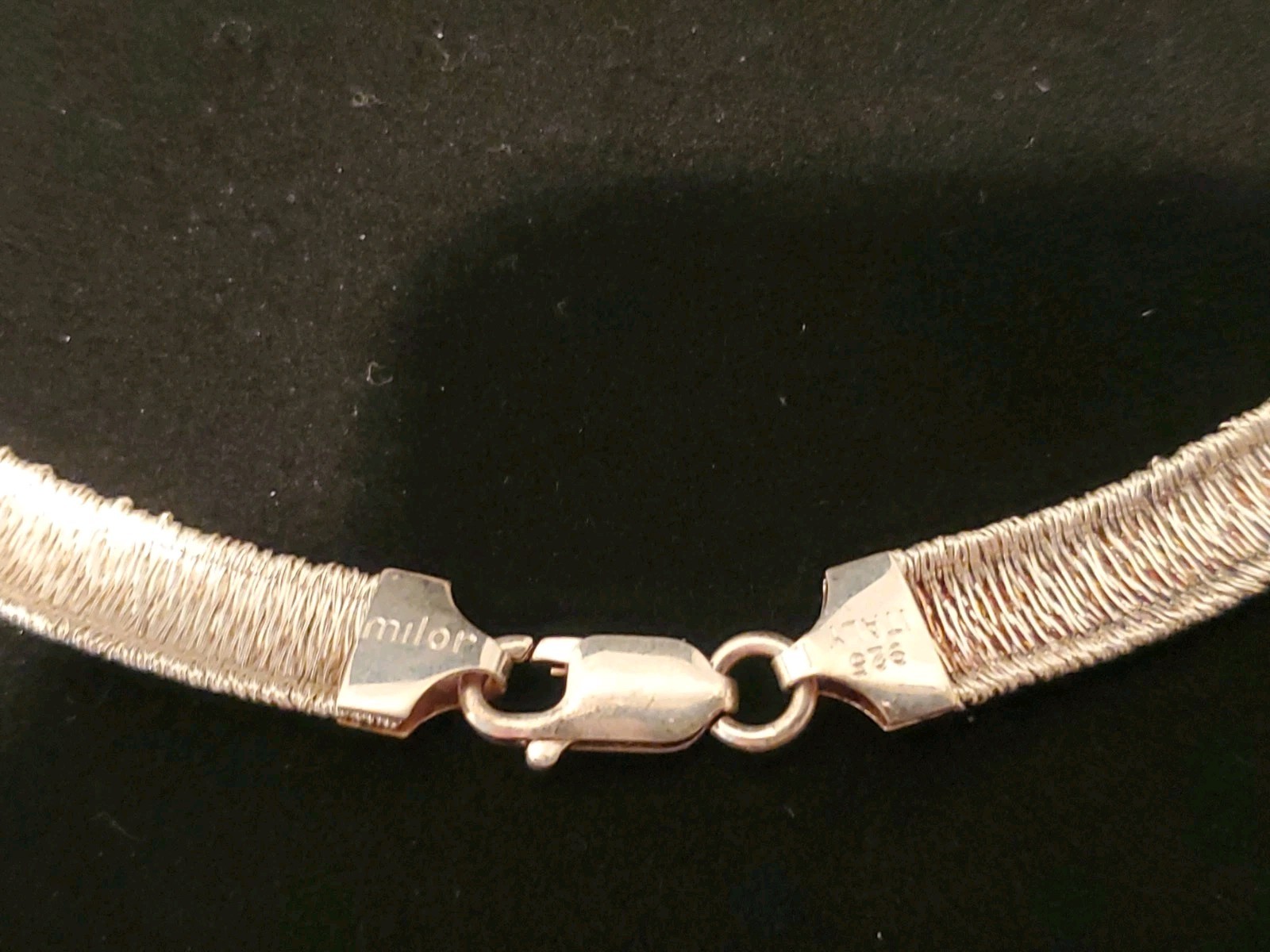 Vintage Milor Sterling Silver 925 Italy Necklace Choker with Box 24 grams