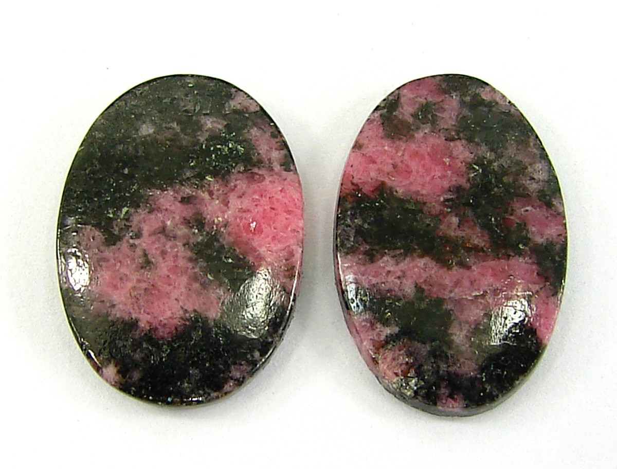 22.65 Ct Natural Pink Rhodonite Pair Loose Gem Cabochon Wire Wrap Stone – 28657