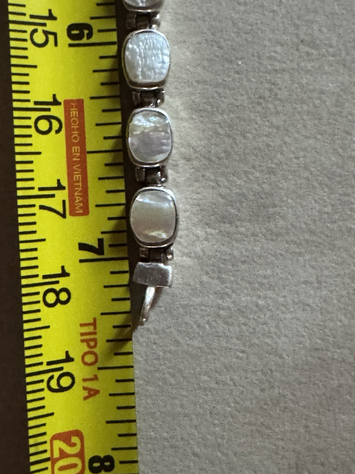 Peyote Bird Bracelet 7.5 inches ,925 sterling moonstone lobster claw