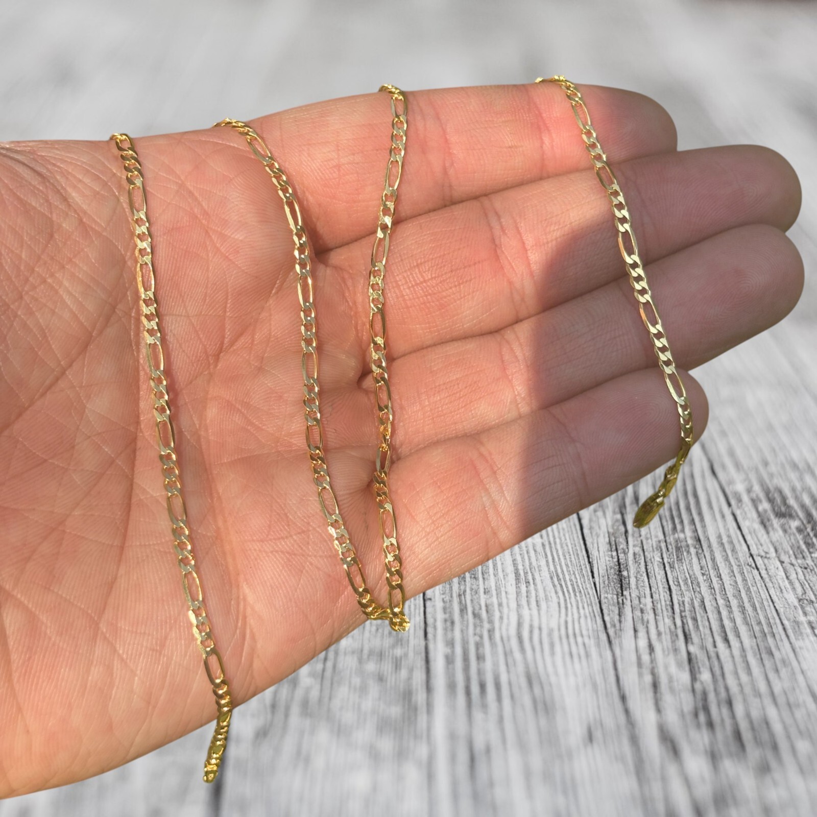 2.5mm Figaro Necklace – 925 Sterling Silver Or 14k Gold Vermeil