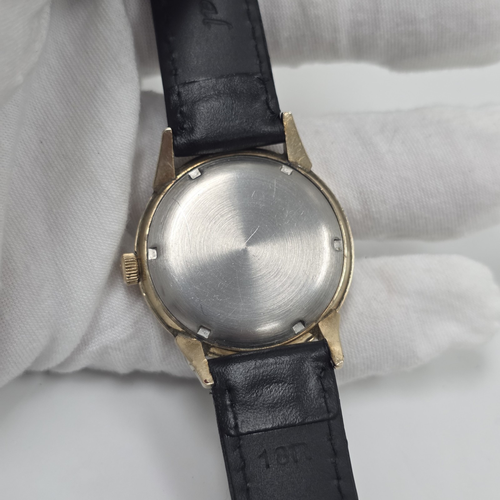 Vtg Wittnauer Mens Automatic Watch Swiss 11SR 17J 34mm Crosshair 10k Gold Filled