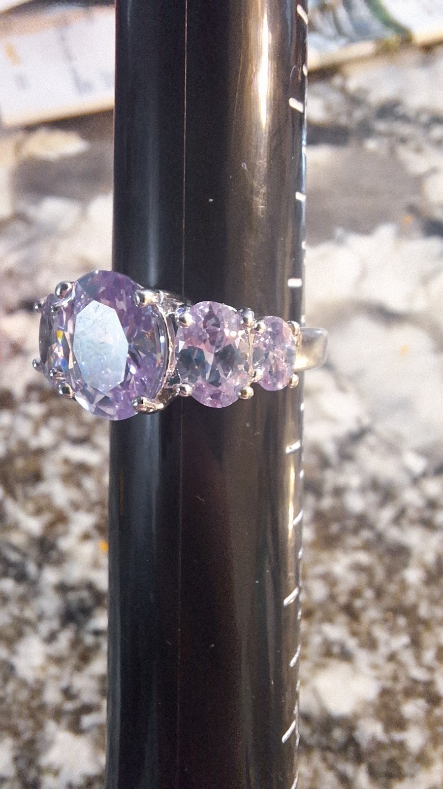 5 Stone Lavander Round Cut Fashion Jewelry Ring