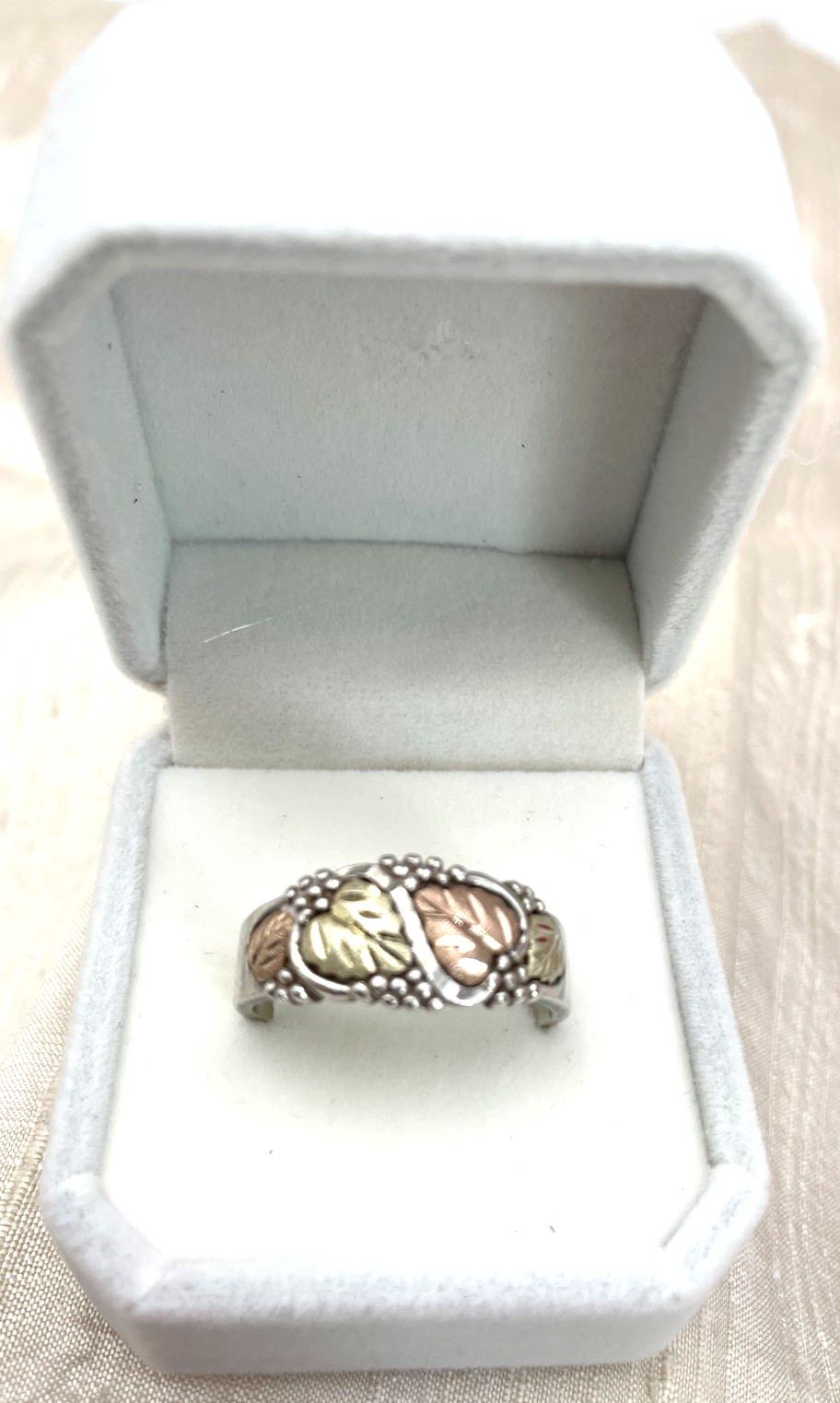 Landstrom’s Black Hills Gold Sterling 925 10k Grapevine Band Ring Size 12-1/2