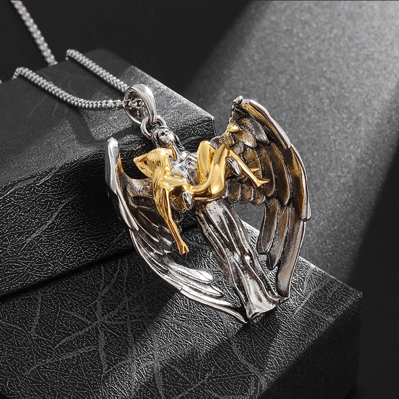 Angel of Heaven Jewelry 2-Tone Sexy Goddess Ascending Pendant Necklace
