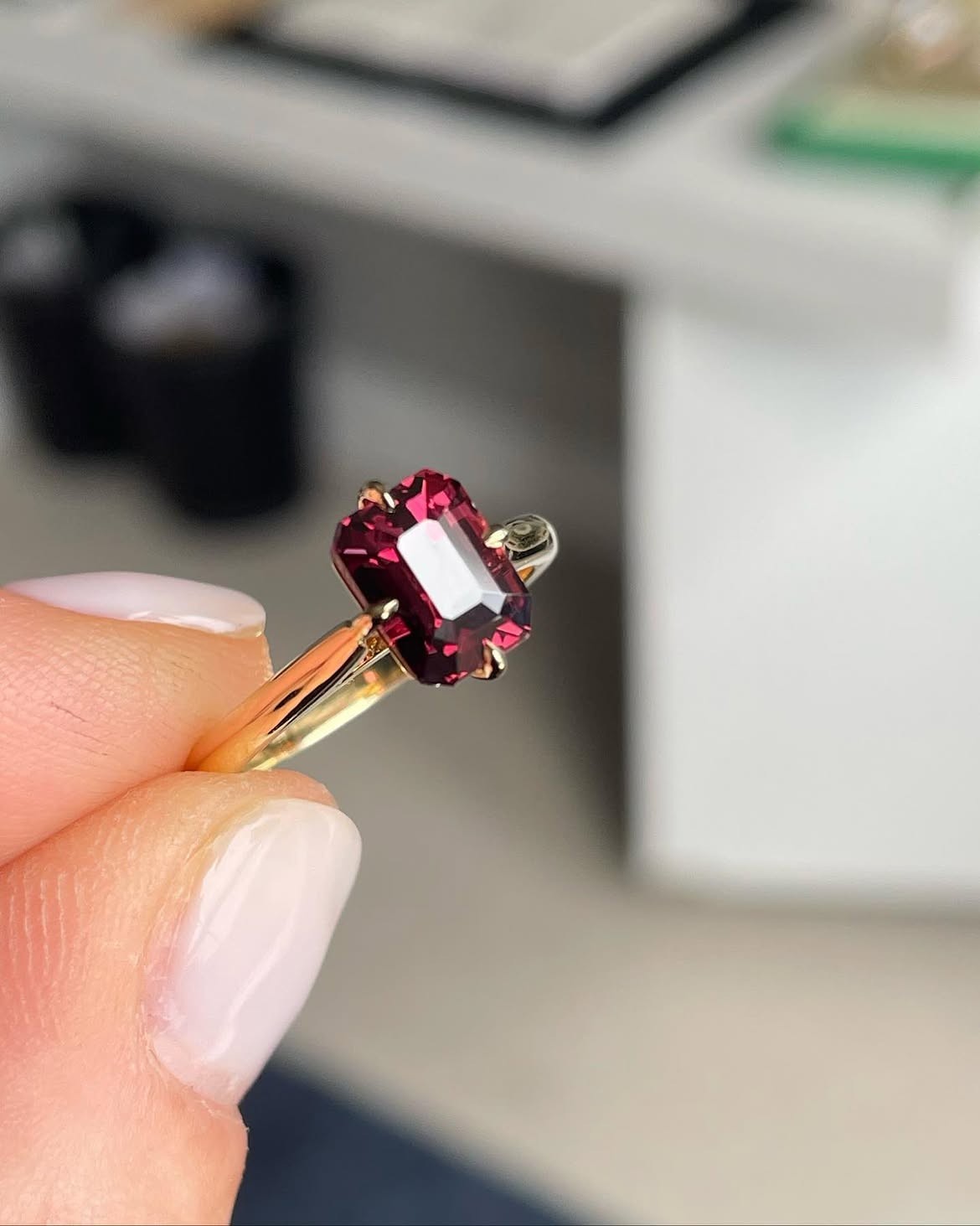 5.00 Ct Natural Ruby & Engagement Ring Solid 14K Yellow Gold All Sz