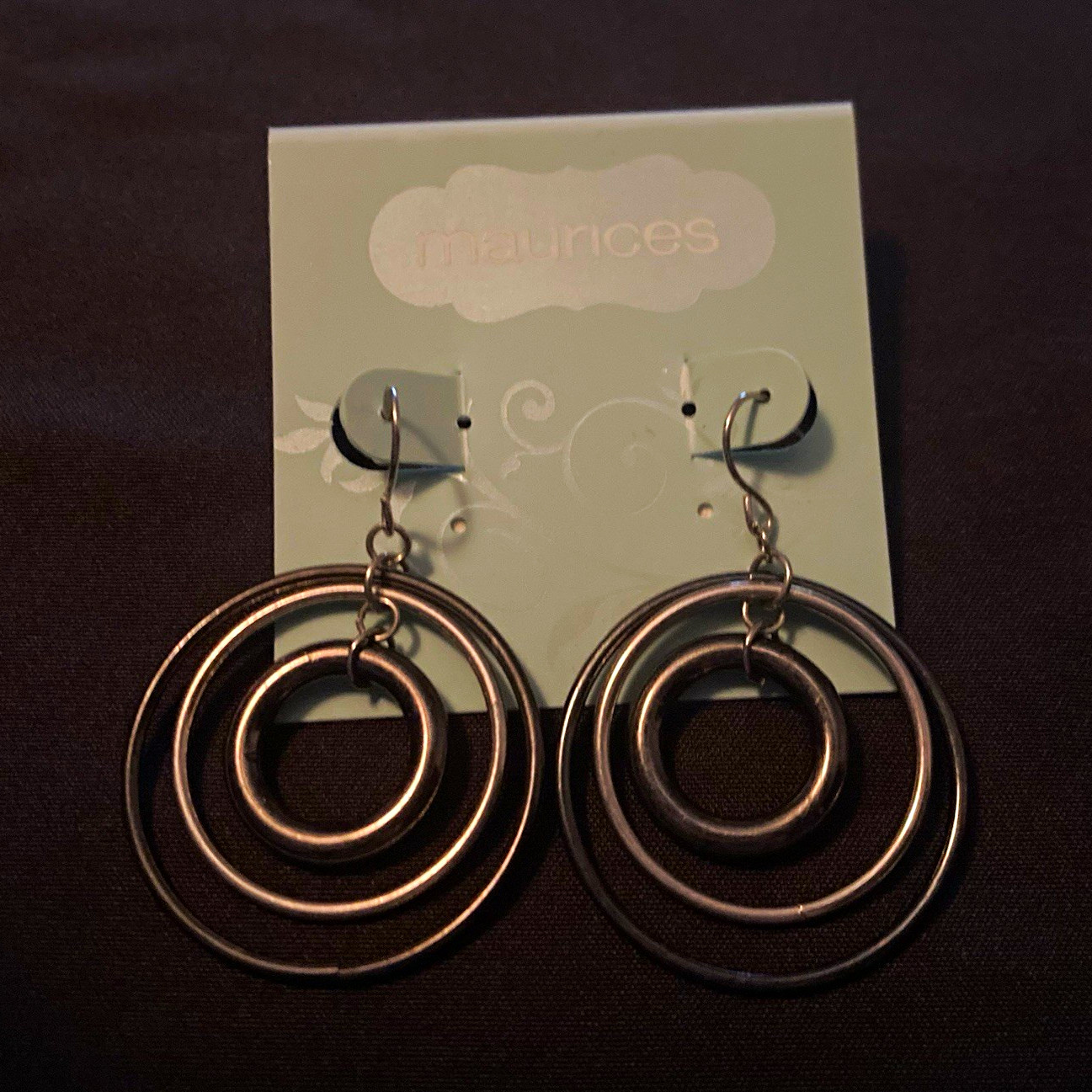 Silver Tone Multi Hoop Dangle/Drop Earrings, Round Metal Hook, No Stone China