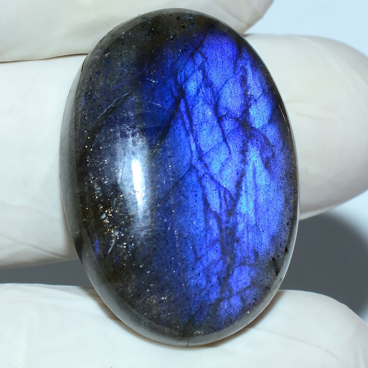 Blue Lightning Trapped~ 6 Pcs Natural Labradorite Rich Blue Shine Oval Gemstones