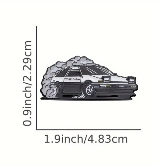 Anime Cartoon Initial D Fujiwara Takumi AE86 Car Enamel Metal Badge Pin