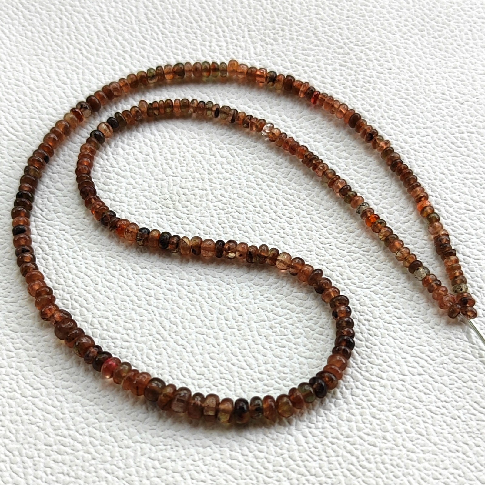 Natural Spain Andalusite Rondelle Smooth Beads 16″ Strand 3-4.5mm Gemstone