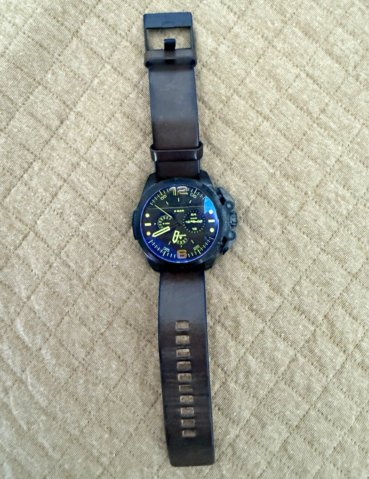 Diesel Only The Brave Men’s Quartz Chronograph 50m Black Case Brown Leather