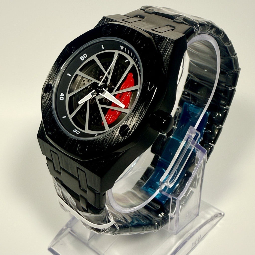 70036 Invicta Speedway Rim Mens 42mm Black Dial Chronograph Steel Bracelet Watch