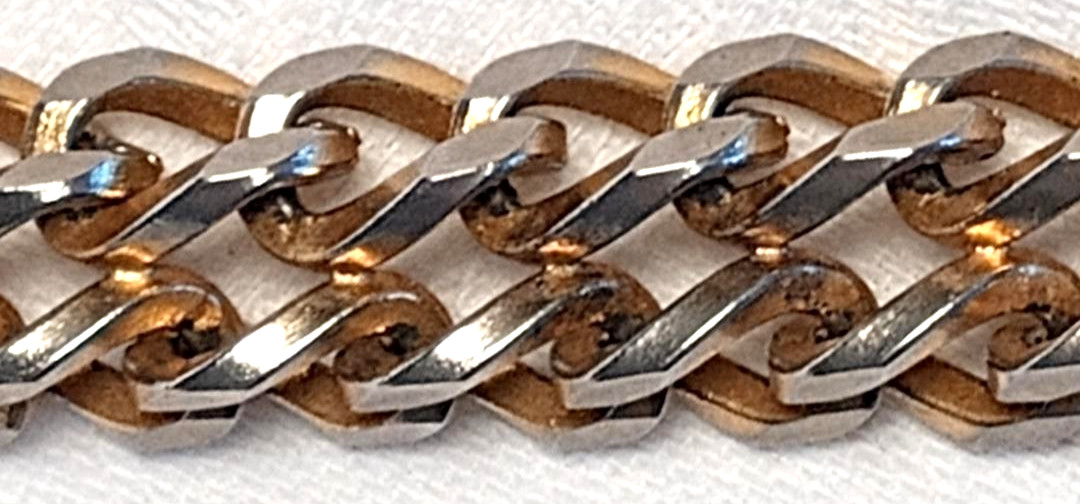 Vintage Gold Tone Curb Chain Necklace 15 3/8 in Layered Chain Choker