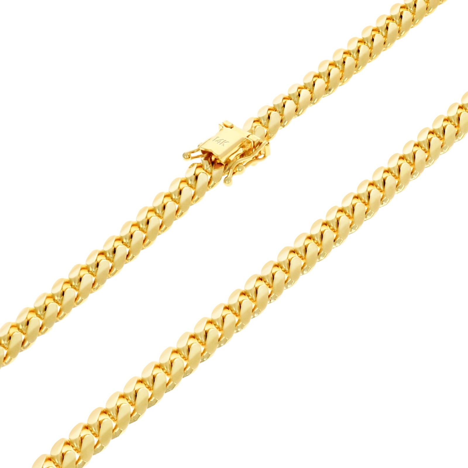 14K Yellow Gold Solid 6mm Miami Cuban Link Chain Bracelet Men 7″ 7.5″ 8″ 8.5″ 9″