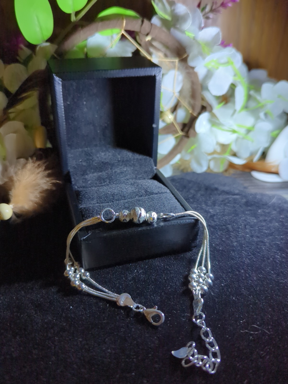 Sterling Silver 925 Adjustable 9-in Bracelet Handcrafted Carved And Created
