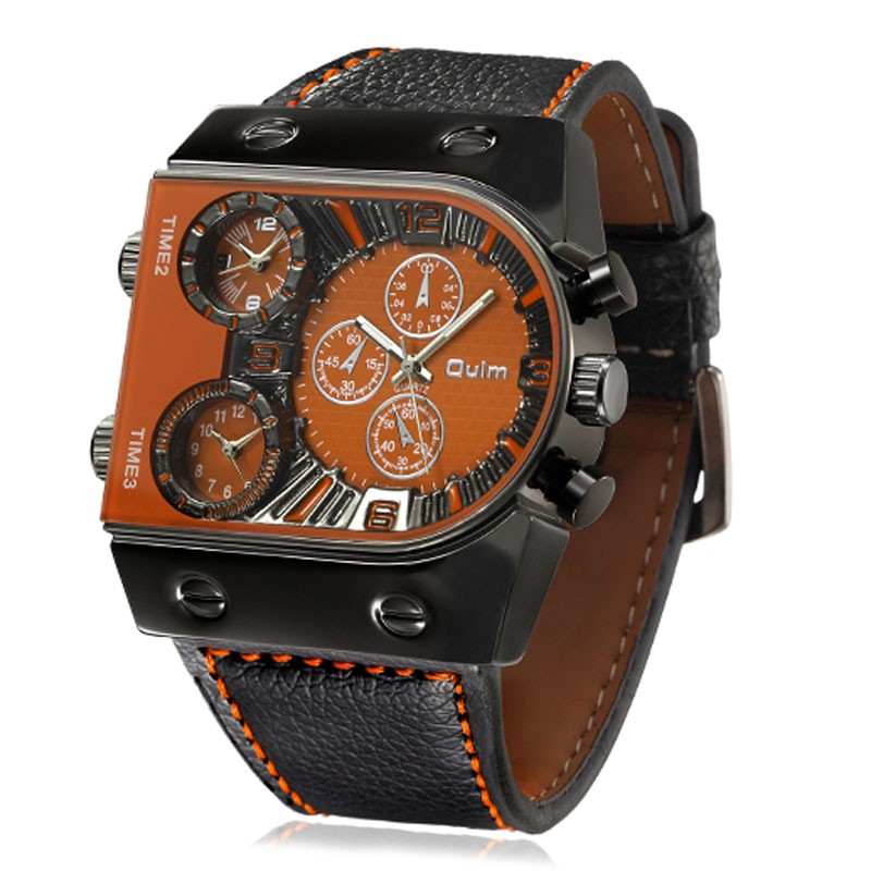 Oulm Men’s Large Dial Army Sport Watch Quartz 3 Decorative Subdials Gift for Men