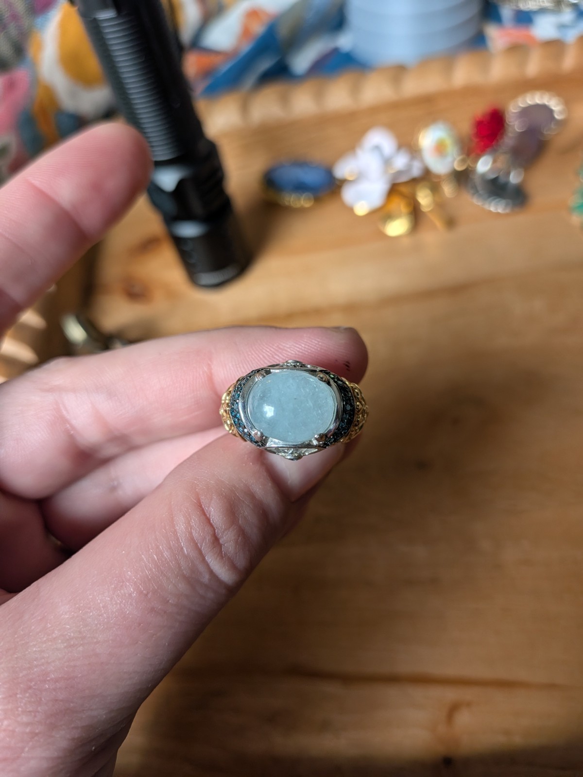 Victoria Wieck Cabochon Cocktail Ring Size 6