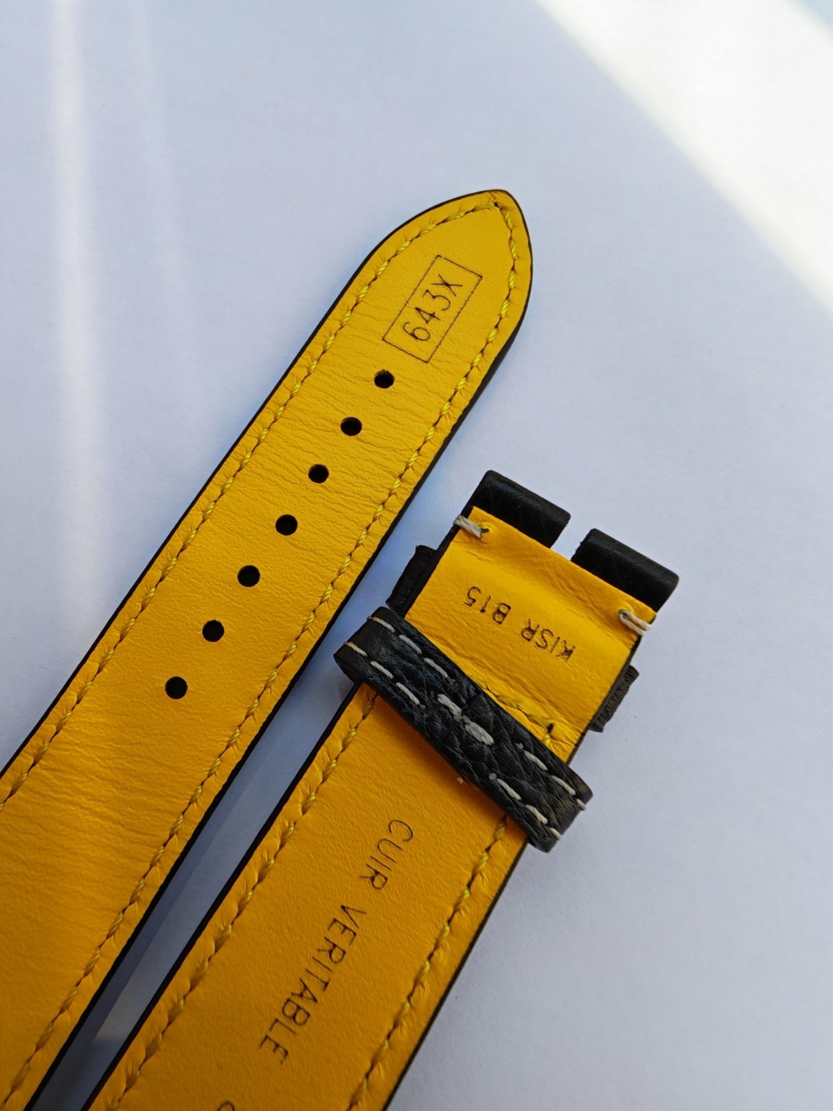 New Breitling Black racing-themed calfskin leather strap – 20 MM
