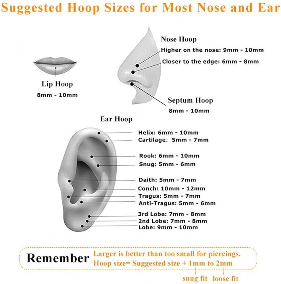 Elegant 316L Surgical Steel Clicker Hoop Nose Ring – 9mm, Multi-Color Options