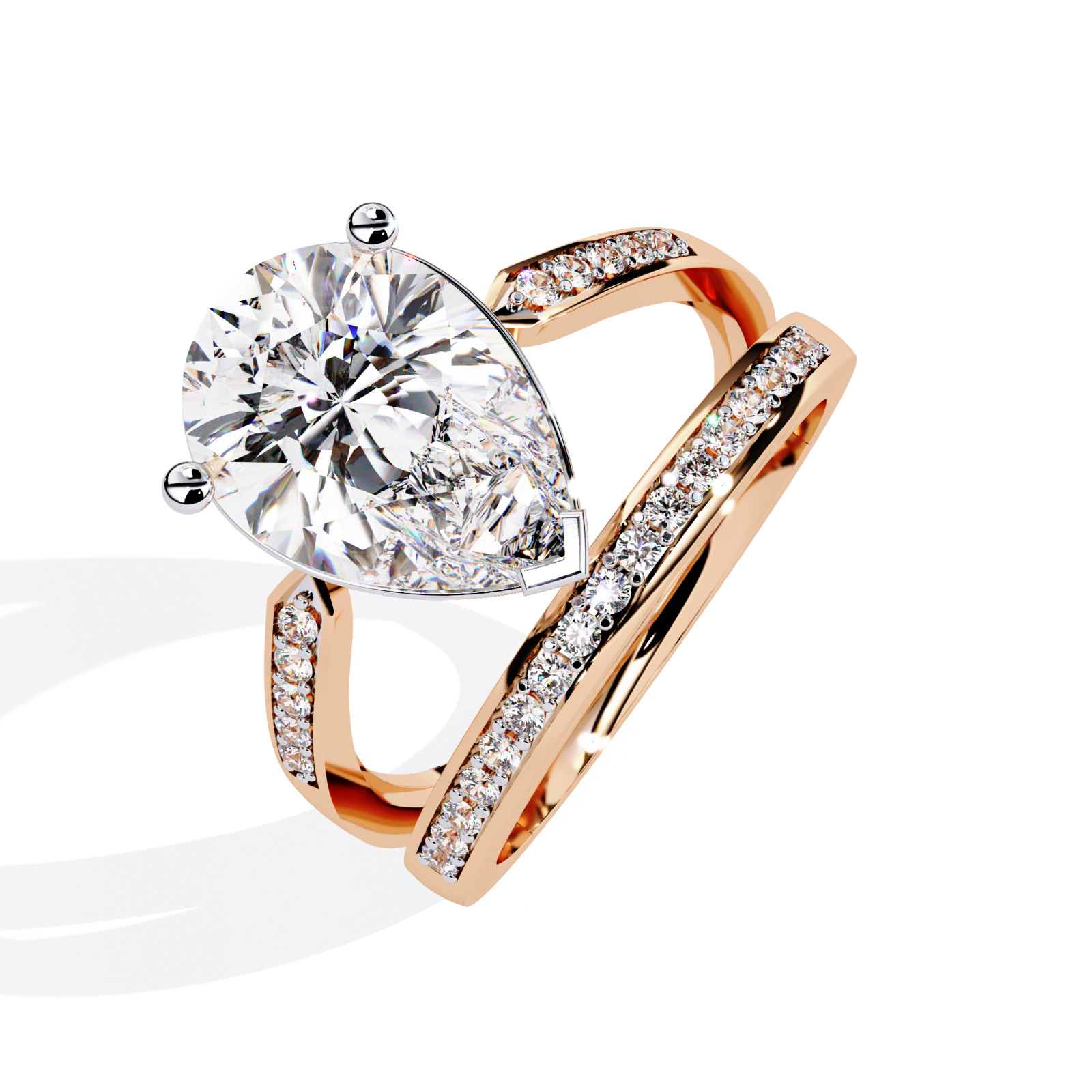 5.50 Ct Pear Moissanite Ring 925 Sterling Silver CZ Halo Engagement Bridal
