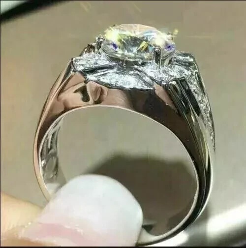 2.50Ct Round Lab Created Diamond Men’s Engagement Ring 14K White Gold Plated