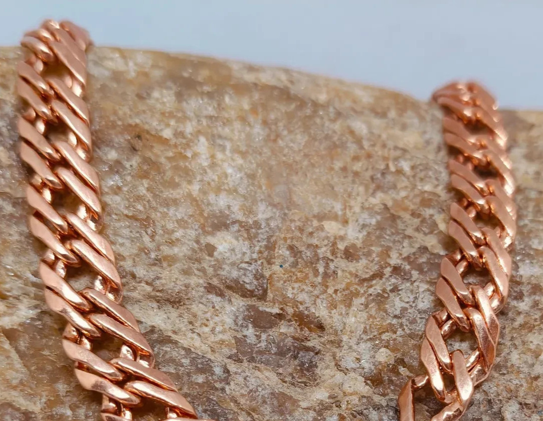 18 inch Pure Copper Franco Chain Necklace, Healing Copper Jewelry, Spiritual