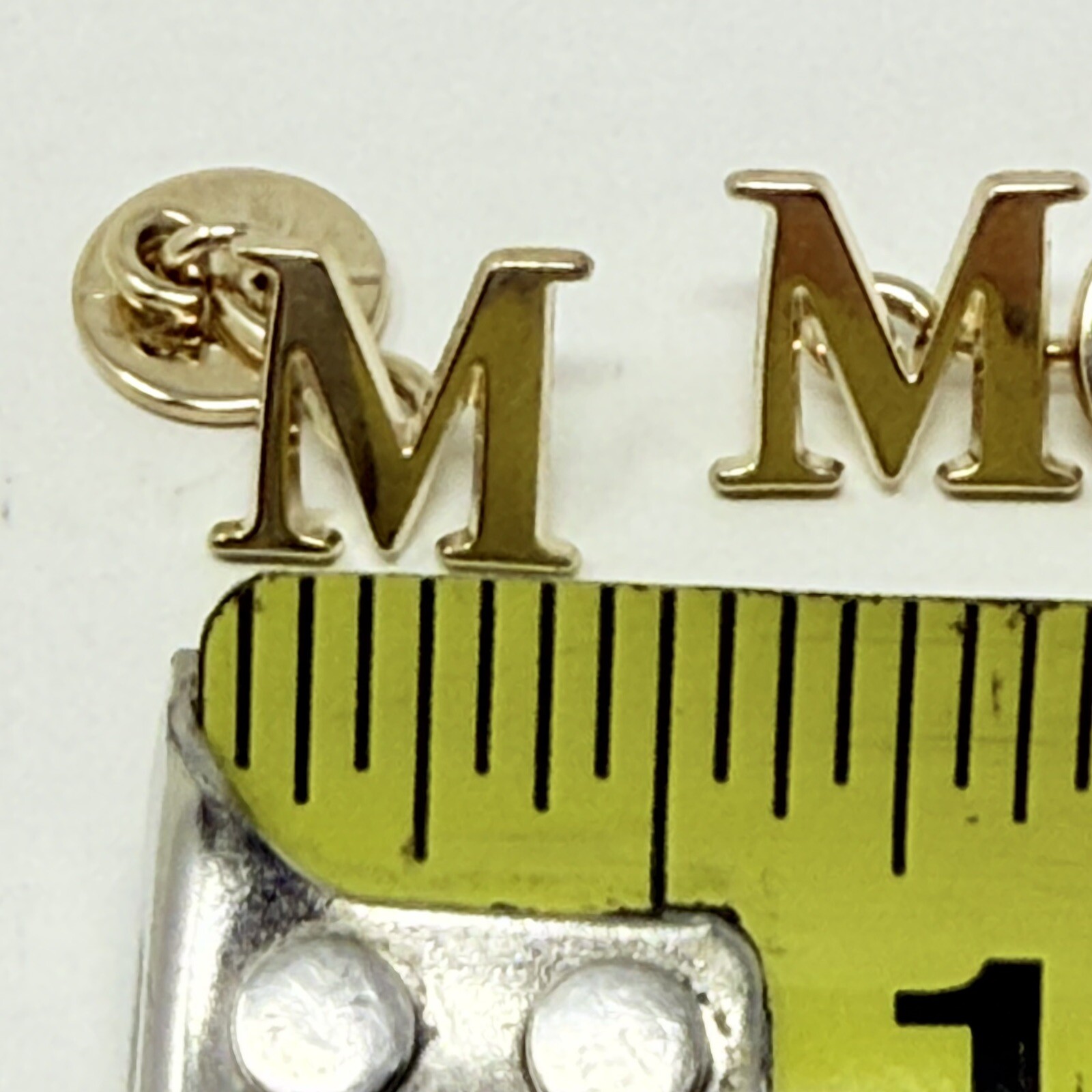 M Monogram Initial Letter Gold Colored Cuff Links 3/8 in X 3/8 in Square