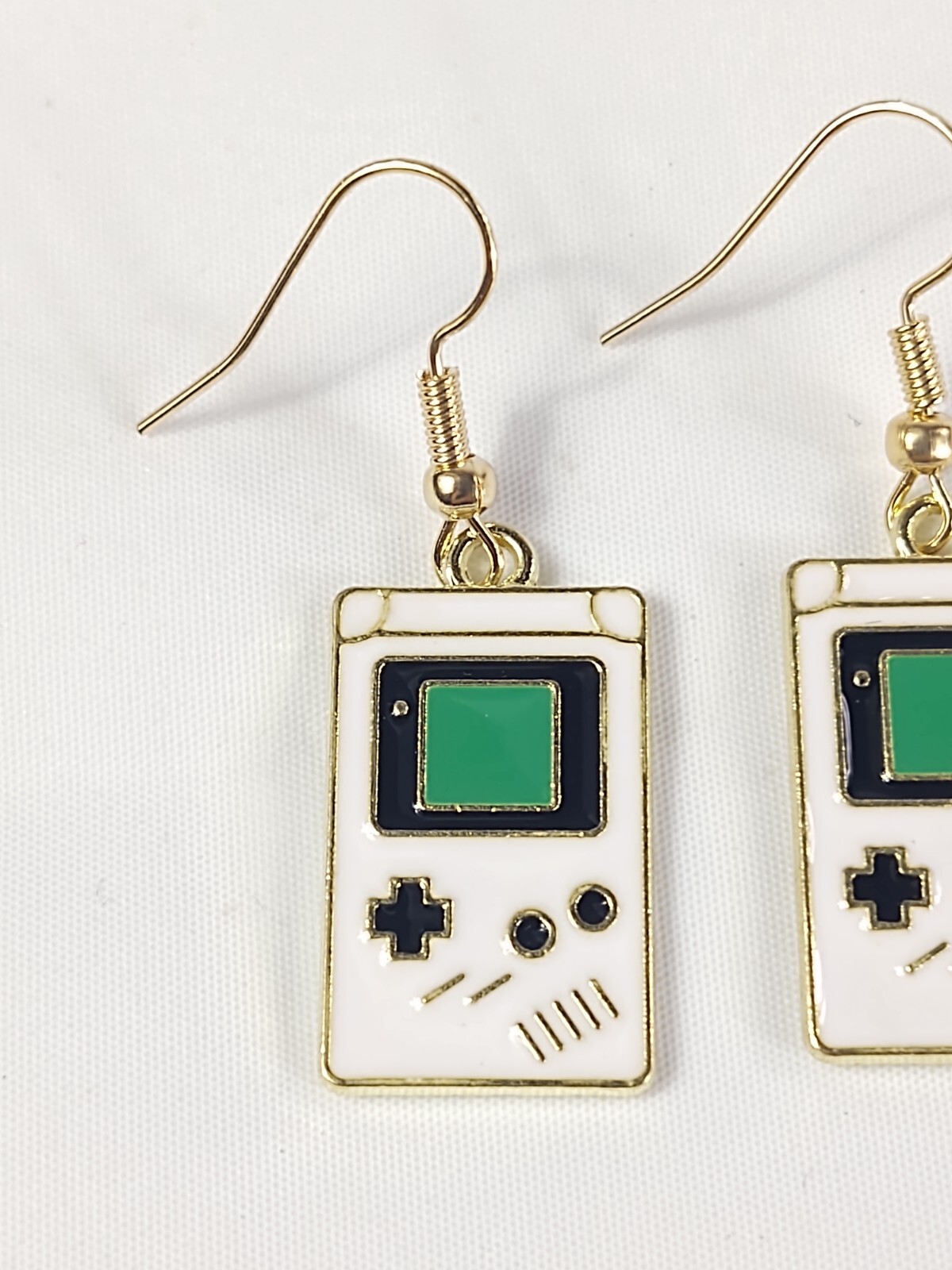 Drop Dangle Pierced Earrings Retro Vintage Handheld Video Game Gameboy Jewelry