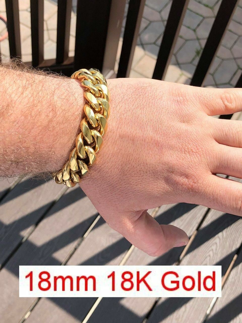 Miami Cuban Link Bracelet 14k 18k Yellow Rose Silver Gold Plated Stainless Steel