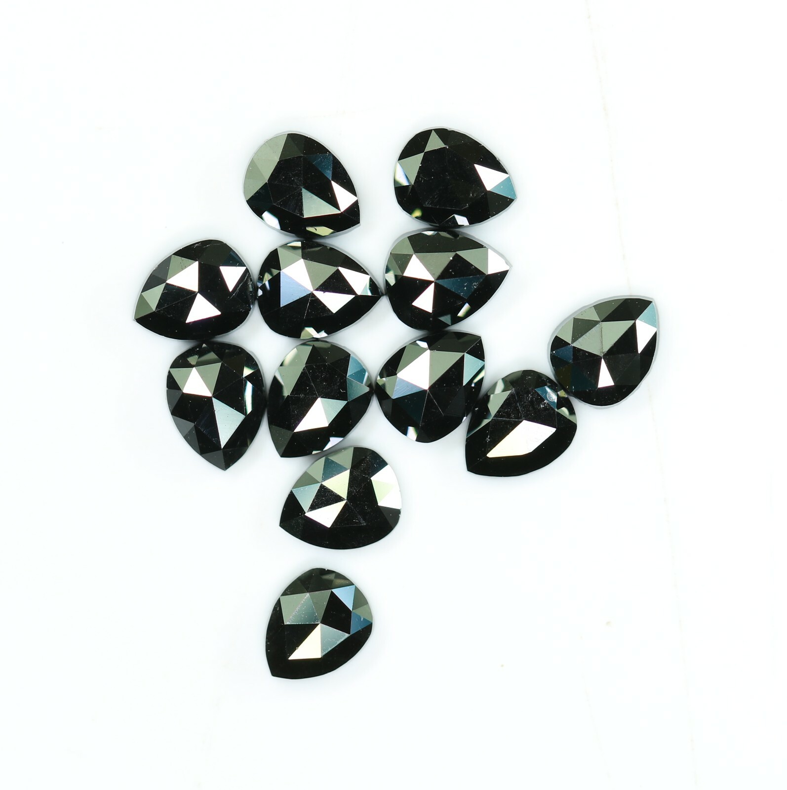 1.87 Carat Black Pear Shape Rose Cut Fancy Loose Polished Diamond – Natural Gems