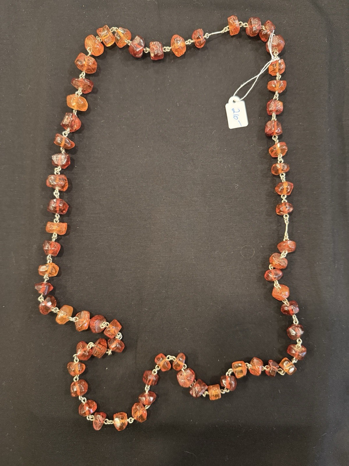 Vintage Genuine Amber Chunky Nugget Necklace Cognac Honey Beads 78g Estate
