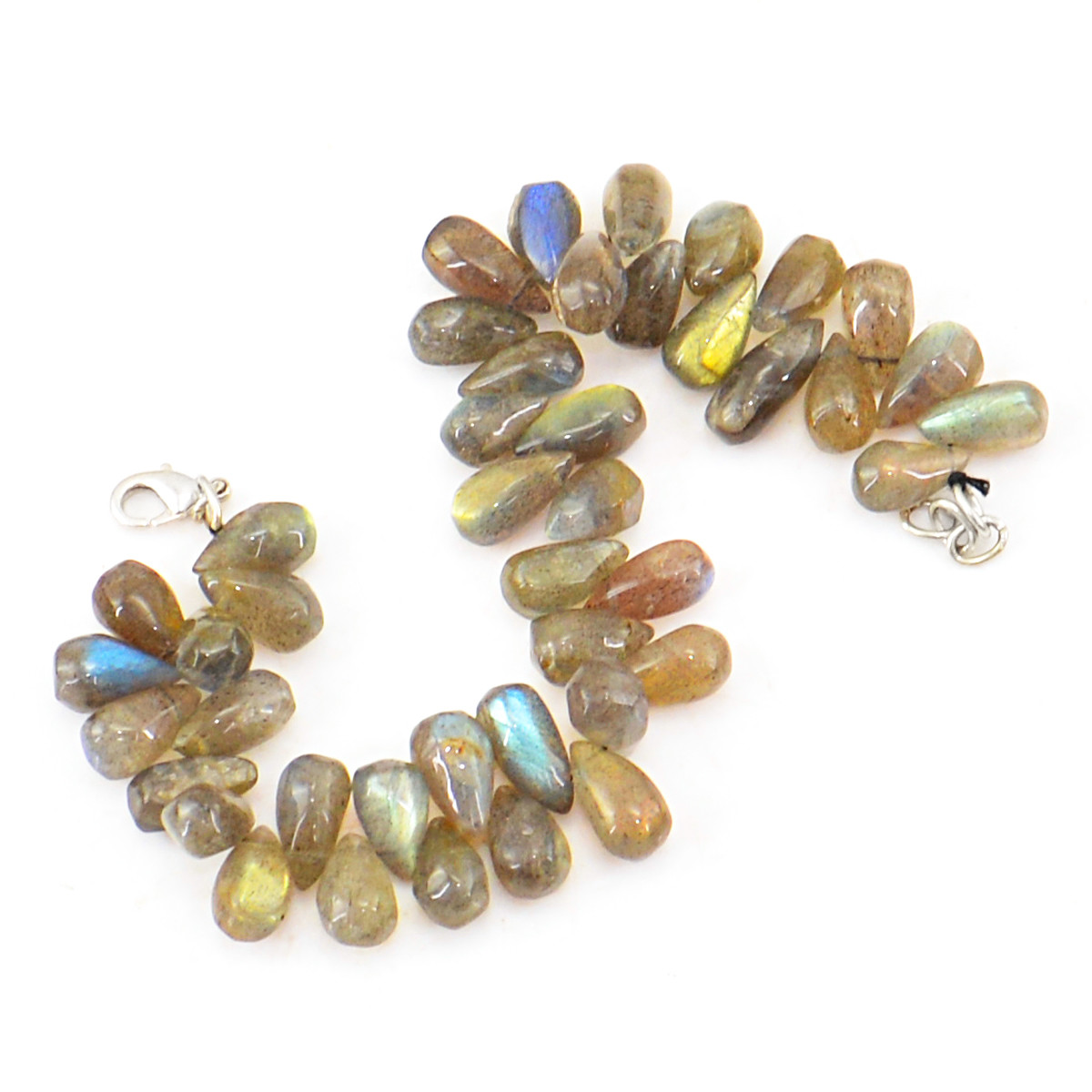 FABULOUS MOST ELEGANT 201.15 CTS NATURAL RARE BLUE LABRADORITE BEADS BRACELET